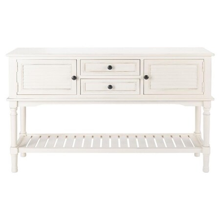 Safavieh Tate 2 Drawer 2 Door Console Table, Distressed & White CNS5722A
